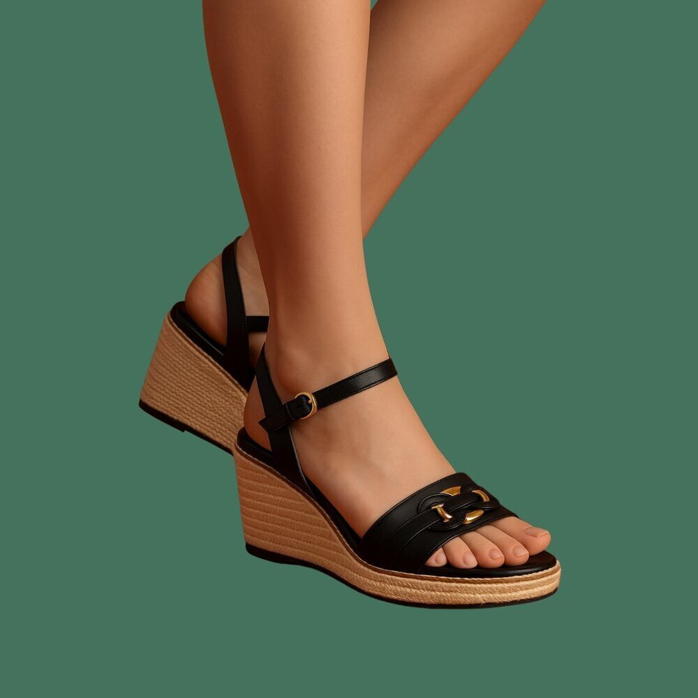 Name: Cole Haan Black Leather Wedge Pumps – Size 8.5 (Classic 3" Heel Comfort)
